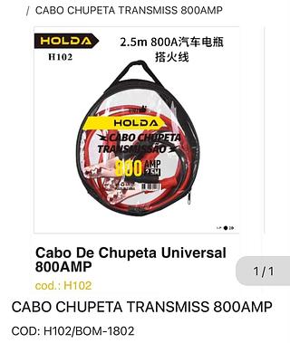 Cabo chupeta universal 2.5m 800A