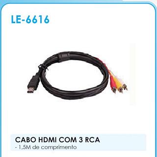 Cabo HDMI com 3 RCA