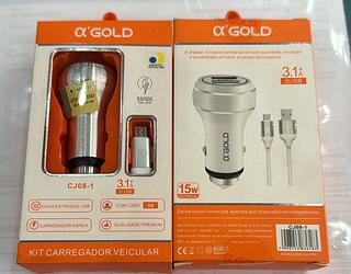 Kit carregador veicular V8 3.1A