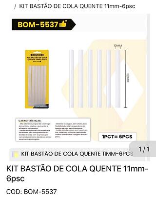 Kit bastão de cola quente 11m-6pçs