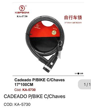 Cadeado paea bicicleta com chaves