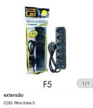 Extensão com 5 tomadas
