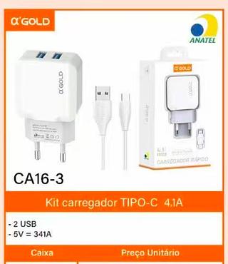 Kit carregador TIPO-C 4.1A