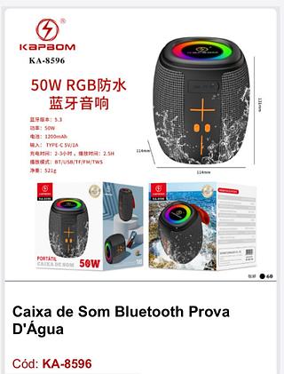 Caixa de som RGB á prova d‘água KAPBOM