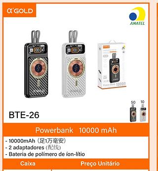 Power Bank indução 10000mAh a‘GOLD