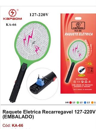 Raquete elétrica recarregável 127-220V