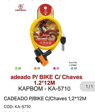 Cadeado para bicicleta com chaves