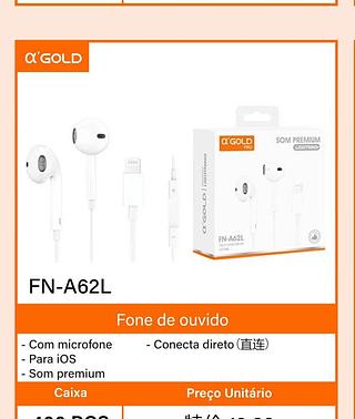 Fone com fio IOS a‘GOLD