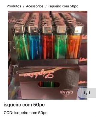 Isqueiro com 50 peças