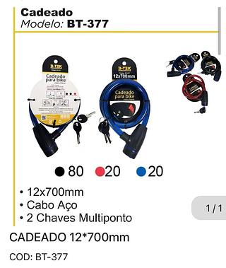 Cadeado com 2 chaves