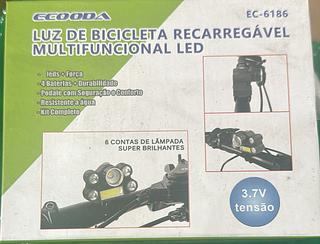 Luz de bicicleta regarregável multifuncional LED