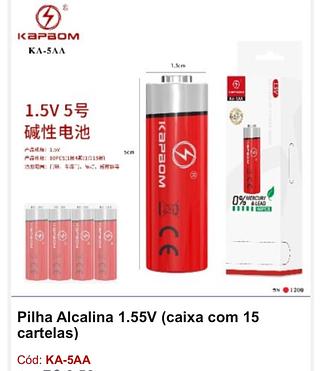 Pilha AA normal（60 peças/caixa)
