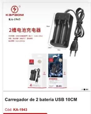 Carregador de 2 bateria