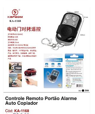Controle Remoto Portâo Alarme Auto Copiador