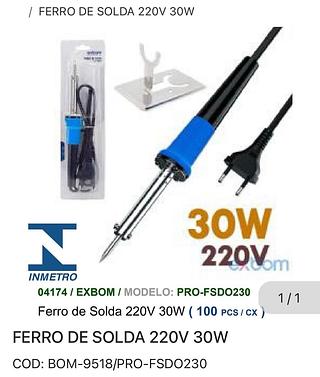 Ferro de solda 220V 30W