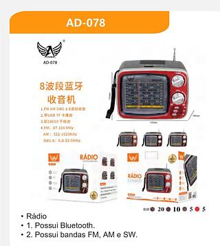 Rádio FM/AM Bluetooth