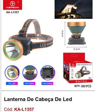 Lanterna de cabeça de Led