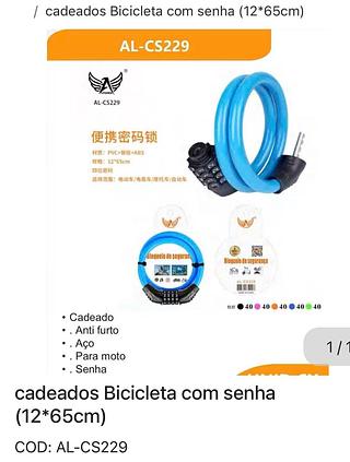 Cadeado bicicleta com senha