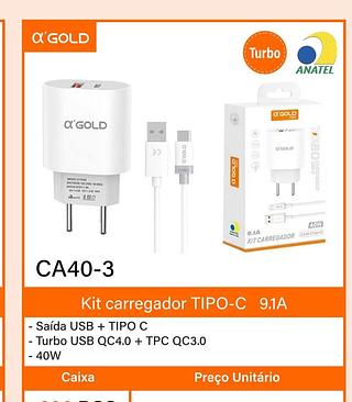 Kit carregador TIPO-C 9.1A