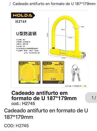 Cadeado anitifurto em formato de U