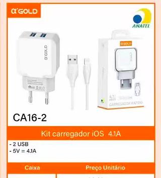 Kit carregador IOS 4.1A
