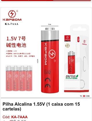 Pilha AAA normal (60 peças/caixa)