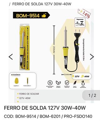 Ferro de soldar 127V 30W-40W