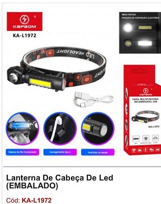 Lanterna de cabeça de Led