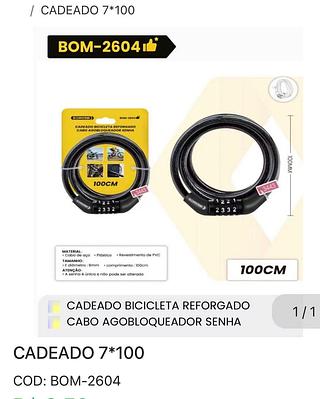 Cadeado bicicleta com senha