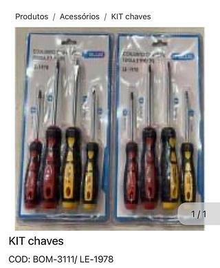 Kit de chaves de fenda