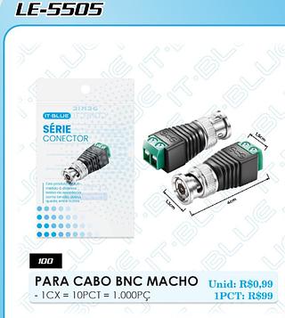Adaptador para cabo BNC macho