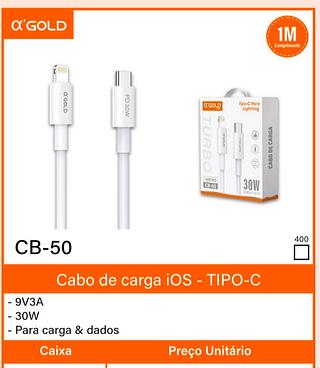 Cabo TIPO-C para IOS 30W a‘GOLD