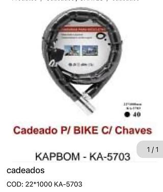 Cadeado para bicicleta com chaves