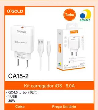 Kit carregador IOS 6.0A
