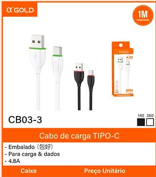Cabo TIPO-C 4.8A a‘GOLD