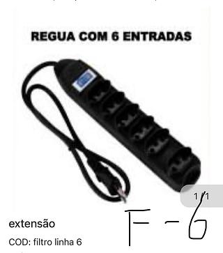 Extensão com 6 tomadas