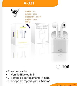 Fone Bluetooth i7S mini LTMEX