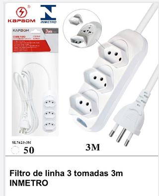 Filtro de linha 3 tomadas 3m
