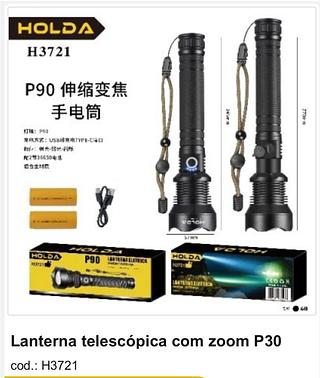 Lanterna telescópica com zoom P30