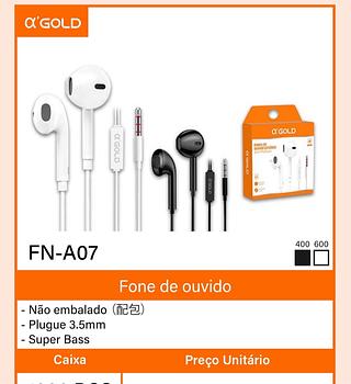 Fone com fio a‘GOLD（sem garantia