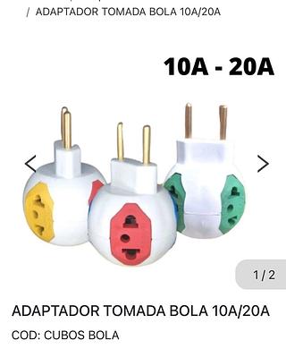 Adaptador tomada cubo 10A/20A