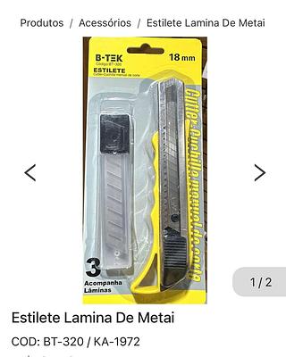 Estilete lamina de metal