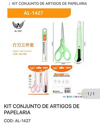 Kit de papelaria 3 peças