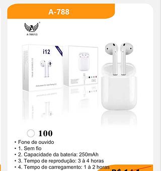 Fone Bluetooth i12 LTMEX
