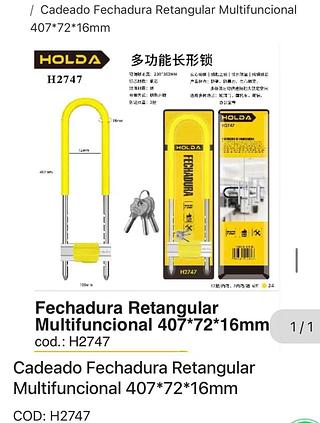 Cadeado fechadura retangular multinacional
