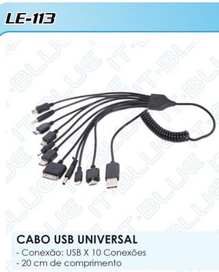 Cabo USB Universal 10 em 1