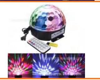Bola LED colorida com bluetooth