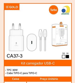 Kit carregador TIPO-C para TIPO-C 6.1A